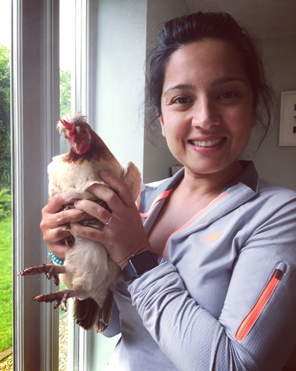 Look, I'm holding a chicken - We referred to this one as the "Bronx" chicken