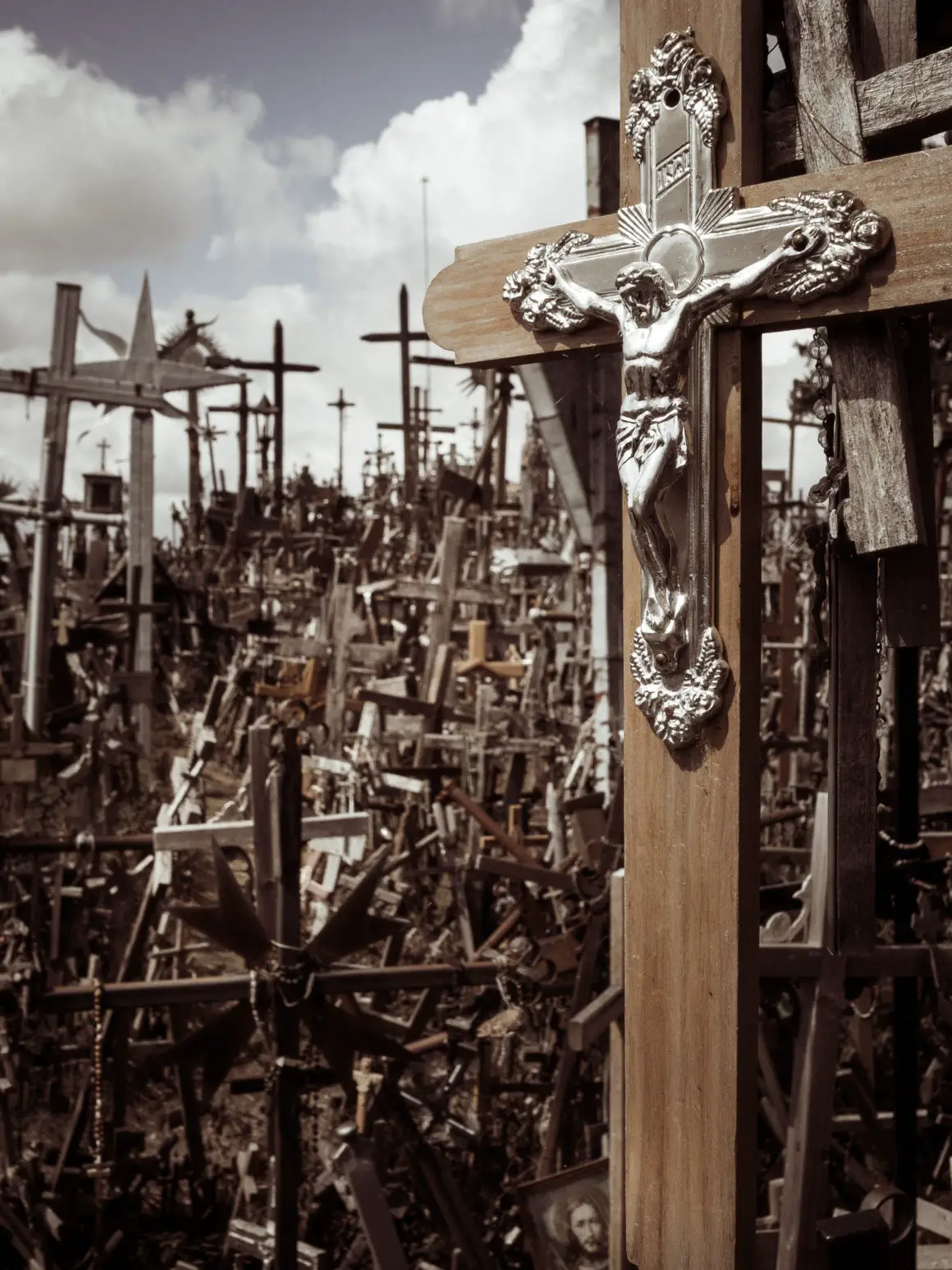 Hill of Crosses in Lithuania on July 22, 2019